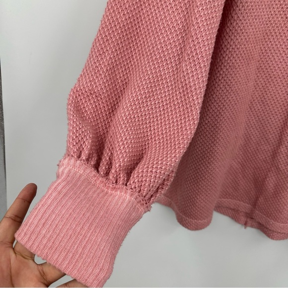 Free People She’s A Keeper Oversized Pink Blouse Tunic Size Extra Small Boho - Picture 4 of 9